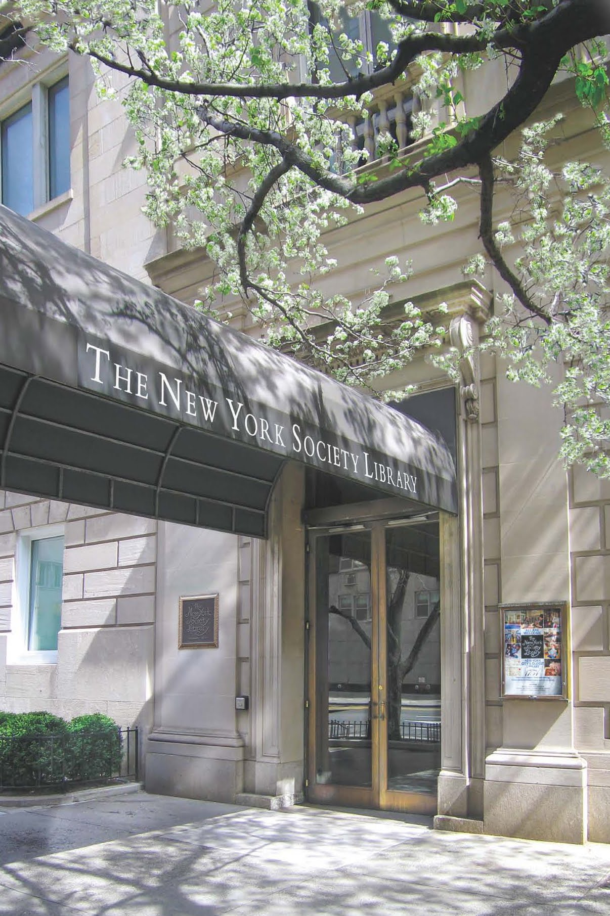 New York Society Library outside front awning