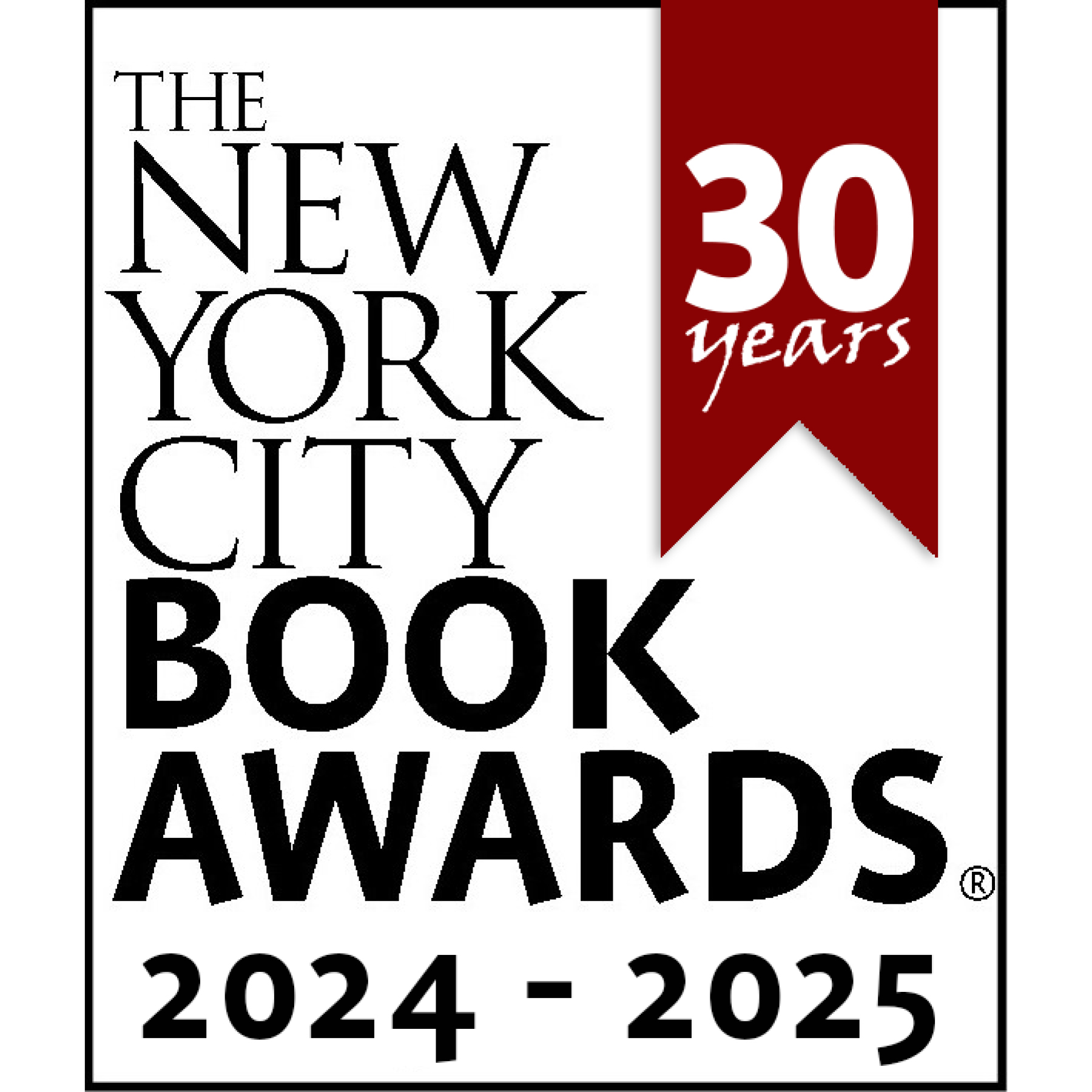 Logo of the 2024-2025 30th anniversary New York City Book Awards