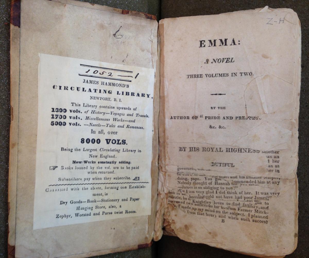 The first American edition of Jane Austen's Emma, Volume 1