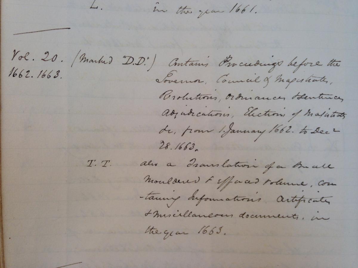 Brodhead's Notes on Records in Albany, 1841