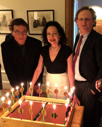 Winners Tom Glynn, Robin Jaffee Frank, and Gerard Koeppel with a cake celebrating the awards' 20th anniversary. Photo by Barnet Schecter.
