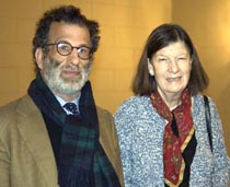 Exhibition designer John Bernstein with Lorna Livingston, descendant of the architect for 53 East 79th Street (photo by David Ortiz)