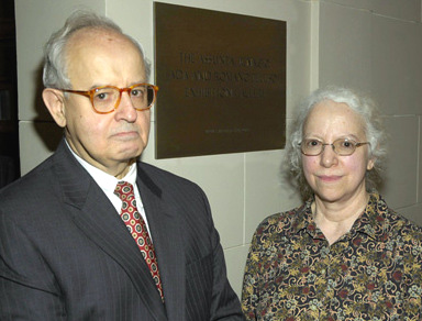 Romano I. Peluso and Ada Peluso at the dedication of the gallery, March 2008