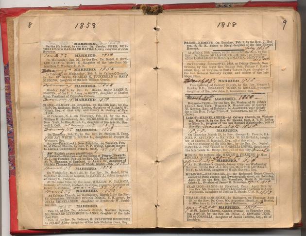 Page from 1857-1868 Marriage and Death Notices