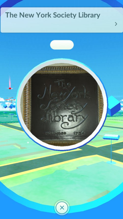 The New York Society Library as a stop in Pokémon Go.