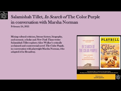 Embedded thumbnail for Salamishah Tillet, In Search of The Color Purple: The Story of an American Masterpiece, in conversation with Marsha Norman